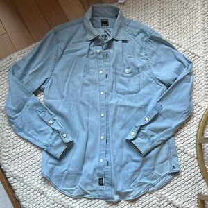 Todd Snyder Denim Point Collar Shirt L NWT